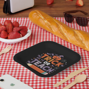 Ze eten honden en katten en huisdieren Halloween Papieren Bordje