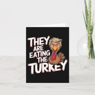 Ze eten Turkije Donald Trump Thanksgiving Kaart