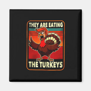 Ze eten Turkije grappig Donald Trump Thanksgiving Magneet