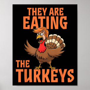Ze eten Turkije grappig Donald Trump Thanksgiving Poster