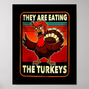 Ze eten Turkije grappig Donald Trump Thanksgiving Poster
