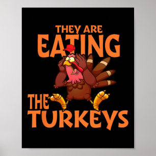 Ze eten Turkije grappig Donald Trump Thanksgiving Poster