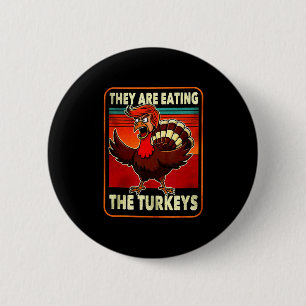 Ze Eten Turkije Grappig Donald Trump Thanksgiving Ronde Button 5,7 Cm