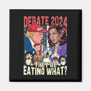 Ze eten wat grappig debat Verkiezing 2024 huisdier Magneet