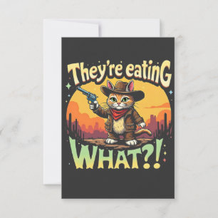 Ze eten Wat Trump Verkiezing Kat Cowboy Bedankkaart