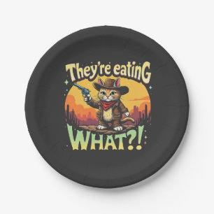 Ze eten Wat Trump Verkiezing Koe Cowboy Papieren Bordje
