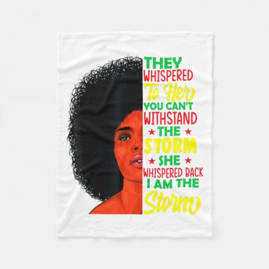 Ze fluisterde terug Ik Ben De Storm Zwarte Geschie Fleece Deken (Voorkant)