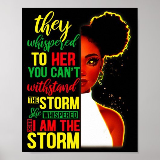 Ze fluisterde terug Ik ben de storm Zwarte Geschie Poster (Voorkant)