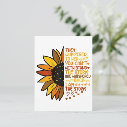 Ze fluisterde terug ik ben het Storm Funny Zonnebl Informatiekaartje (Staand voorkant)