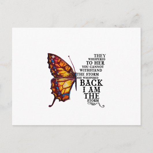 Ze fluisterden haar dat je de storm niet kunt weer briefkaart (Voorkant)