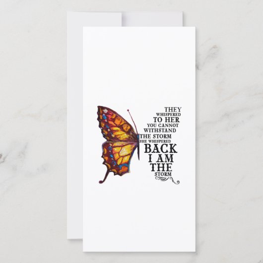 Ze fluisterden haar je kan de storm niet weerstaan bedankkaart (Voorkant)