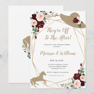 Ze gaan naar de Altar Horse Race Wedding Shower Kaart