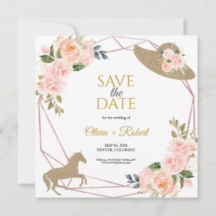 Ze gaan naar het Altaar Derby Thema Save the Date Kaart