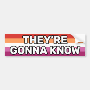 Ze gaan witte lesbische vlag kennen (5 strepen) bumpersticker