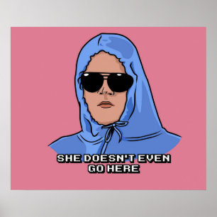 Ze gaat hier niet eens. poster