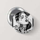 ZE GAAT OVER RONDE BUTTON 5,7 CM (Voorkant /achterkant)
