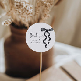 Ze gaat trouwen Black Bow Bruidsfeest  Ronde Sticker