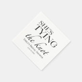 Ze gaat trouwen | Black & White Bruiloftsfeestje Servet (Hoek)