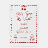 Ze gaat trouwen Kers Bruidsfeest Welkom  Acryl Bord (Voorkant)