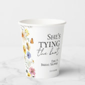 Ze gaat trouwen | Wildflower Bruidsmeisjesfeest Papieren Bekers (Voorkant)