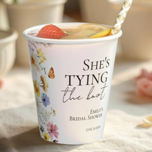 Ze gaat trouwen | Wildflower Bruidsmeisjesfeest Papieren Bekers