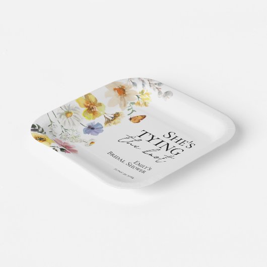 Ze gaat trouwen | Wildflower Bruidsmeisjesfeest Papieren Bordje (Gebogen)