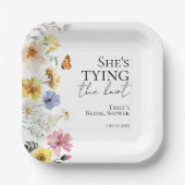 Ze gaat trouwen | Wildflower Bruidsmeisjesfeest Papieren Bordje (Voorkant)