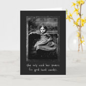 Ze gebruikte alleen haar krachten. Halloween  foto Kaart (Gele Bloem)