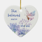 "Ze geloofde dat Motivatie Citaat Butterfly Keramisch Ornament (Achterkant)