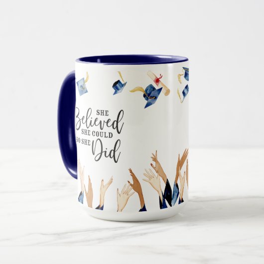 Ze geloofde dat ze Afstuderen Co kon personalisere Mok (Voorkant links)