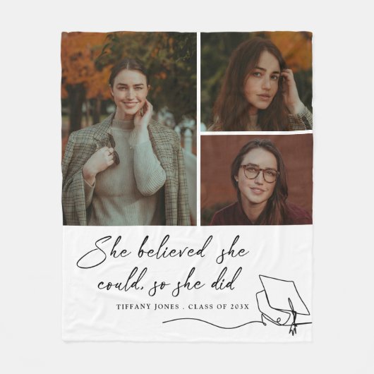 Ze geloofde dat ze Afstuderen kon fotograferen Fleece Deken (Voorkant)