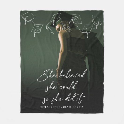 Ze geloofde dat ze Afstuderen kon fotograferen Fleece Deken (Voorkant)