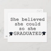 Ze geloofde dat ze Afstuderen kon geven Aankondigingskaart (Voorkant / Achterkant)