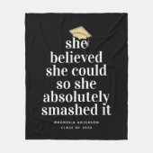 Ze geloofde dat ze Afstuderen kon geven Fleece Deken (Voorkant)