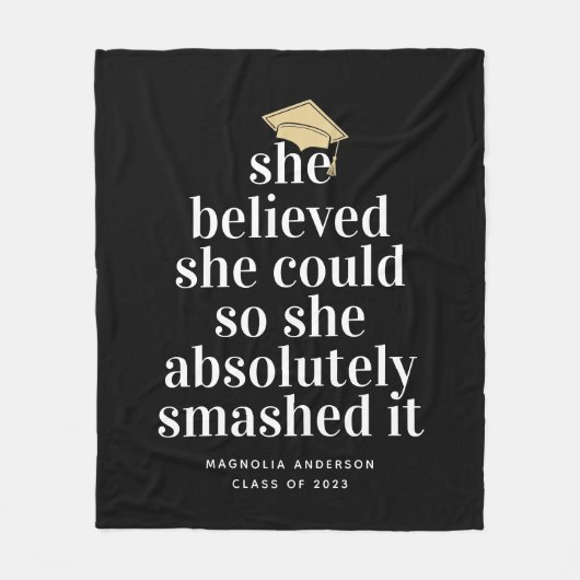 Ze geloofde dat ze Afstuderen kon geven Fleece Deken (Voorkant)