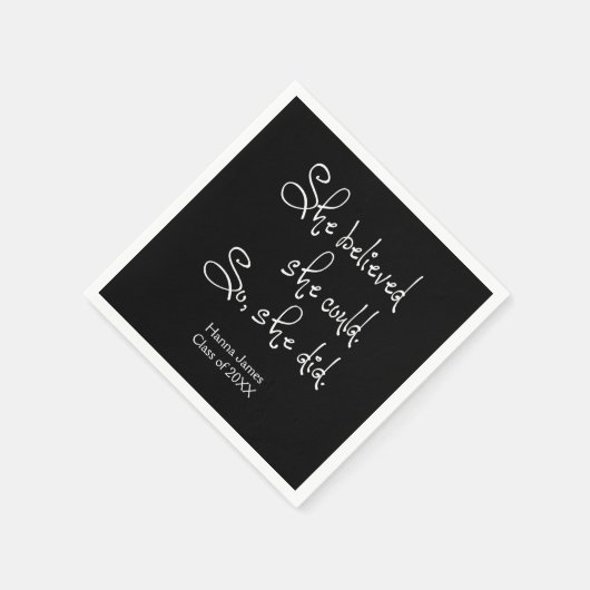 Ze geloofde dat ze Afstuderen kon geven Servetten (Hoek)