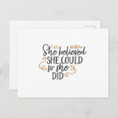 Ze geloofde dat ze dat kon. briefkaart (Voorkant / Achterkant)