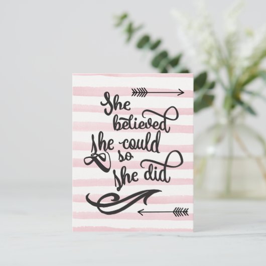 Ze geloofde dat ze dat kon. briefkaart (Staand voorkant)