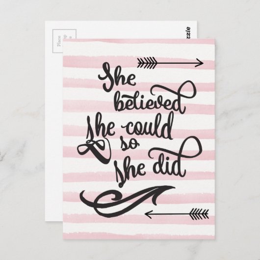 Ze geloofde dat ze dat kon. briefkaart (Voorkant / Achterkant)