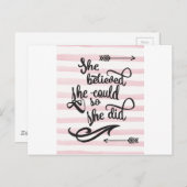 Ze geloofde dat ze dat kon. briefkaart (Voorkant / Achterkant)