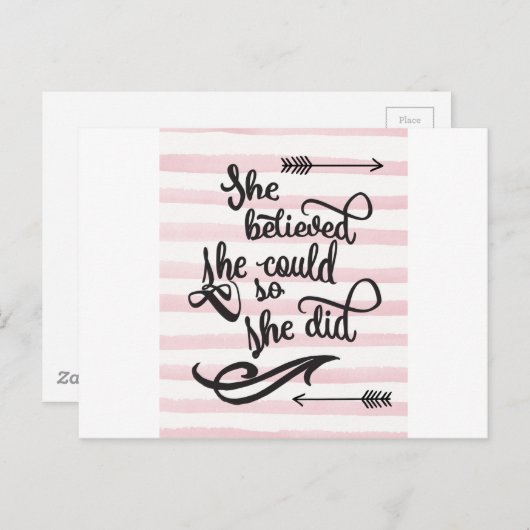Ze geloofde dat ze dat kon. briefkaart (Voorkant / Achterkant)