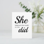 Ze geloofde dat ze dat kon. briefkaart (Staand voorkant)