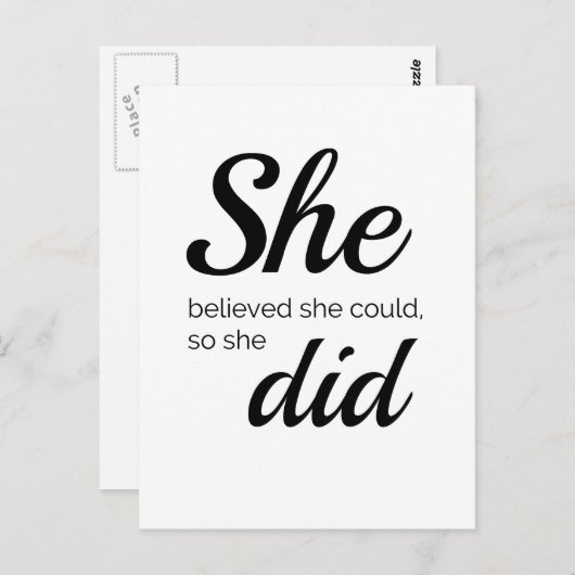 Ze geloofde dat ze dat kon. briefkaart (Voorkant / Achterkant)