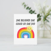 Ze geloofde dat ze dat kon, dus deed ze dat briefkaart (Staand voorkant)