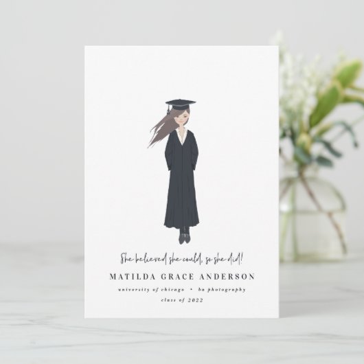 Ze geloofde dat ze dat kon, dus deed ze een afstud (Staand voorkant)