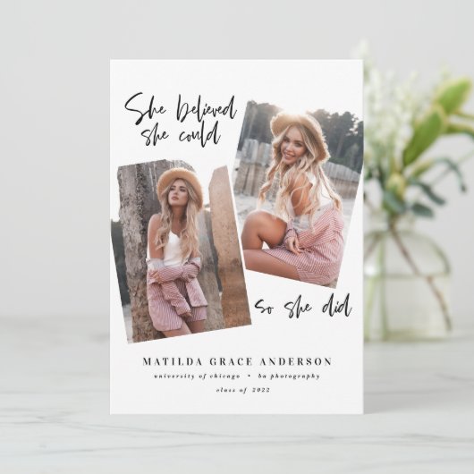 Ze geloofde dat ze dat kon, dus deed ze een afstud (Staand voorkant)