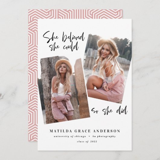 Ze geloofde dat ze dat kon, dus deed ze een afstud (Voorkant / Achterkant)