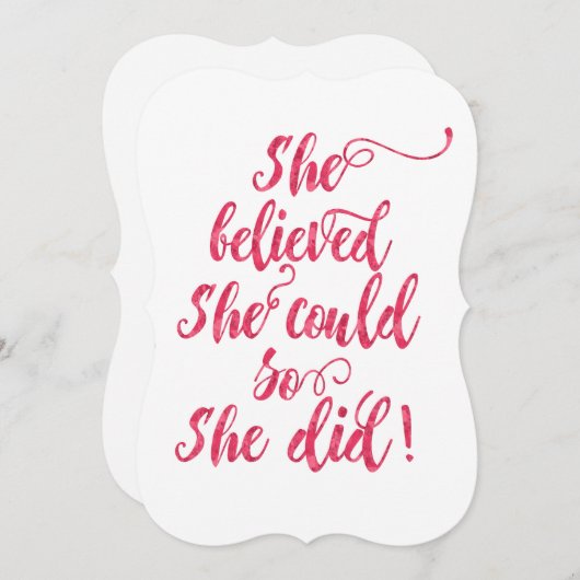 Ze geloofde dat ze dat kon, dus deed ze vrouwelijk kaart (Voorkant / Achterkant)