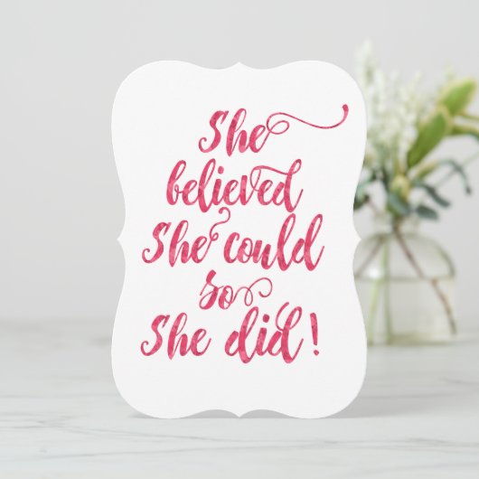 Ze geloofde dat ze dat kon, dus deed ze vrouwelijk kaart (Staand voorkant)