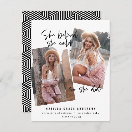 Ze geloofde dat ze dat kon, dus ze deed afstuderen (Voorkant / Achterkant)